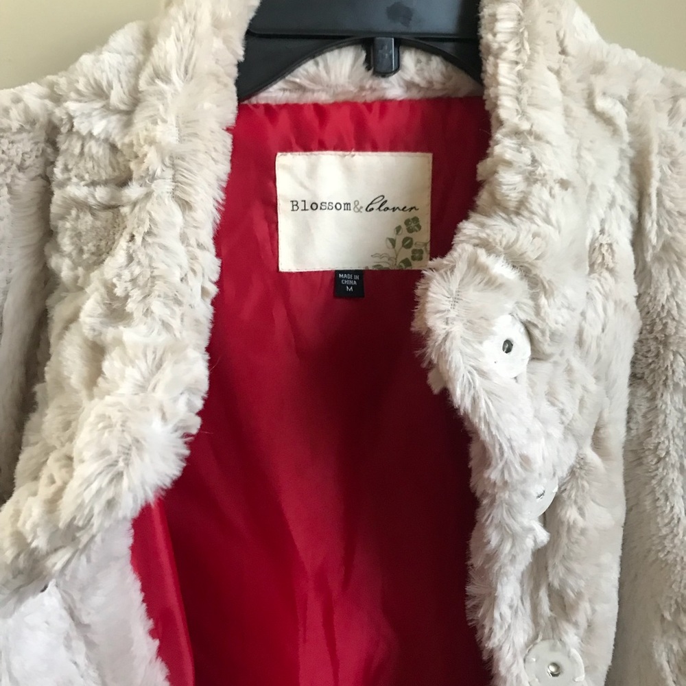 Faux fur cream colored jacket